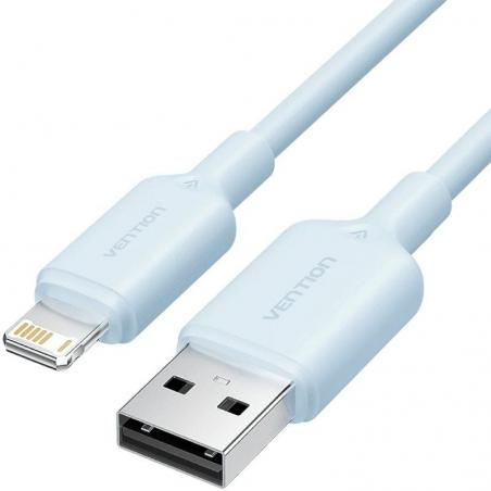 Cable USB 2.0 Lightning Vention LAMSH/ USB Macho - Lightning Macho/ 480Mbps/ 2m/ Azul