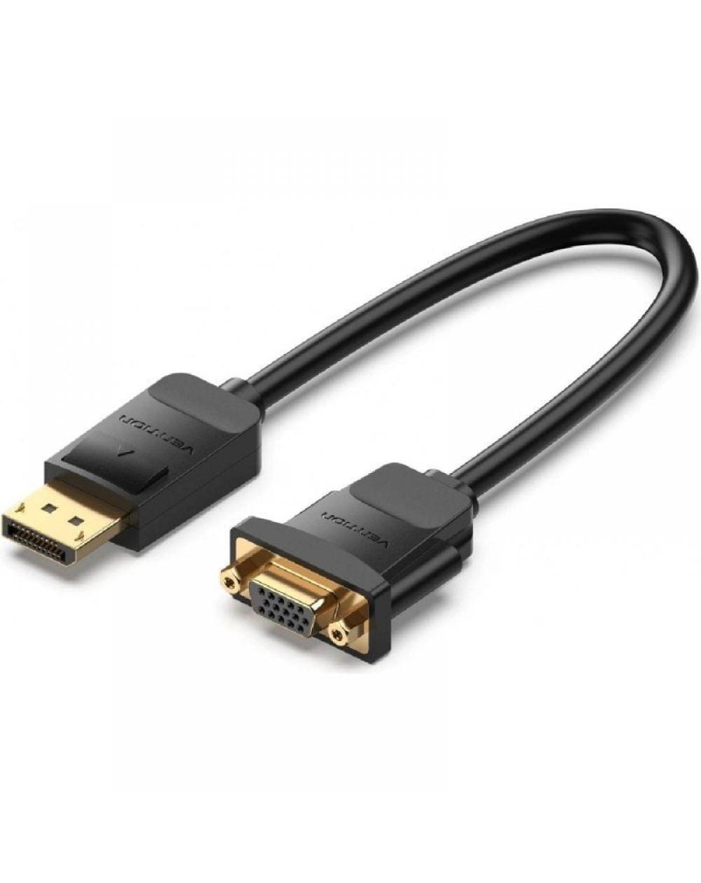 Conversor Vention HBSBB/ DisplayPort Macho - VGA Hembra/ 15cm/ Negro