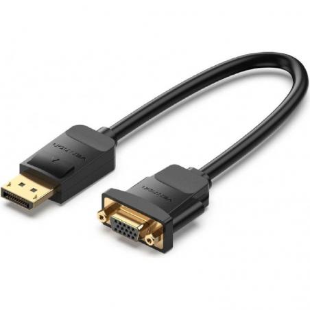 Conversor Vention HBSBB/ DisplayPort Macho - VGA Hembra/ 15cm/ Negro