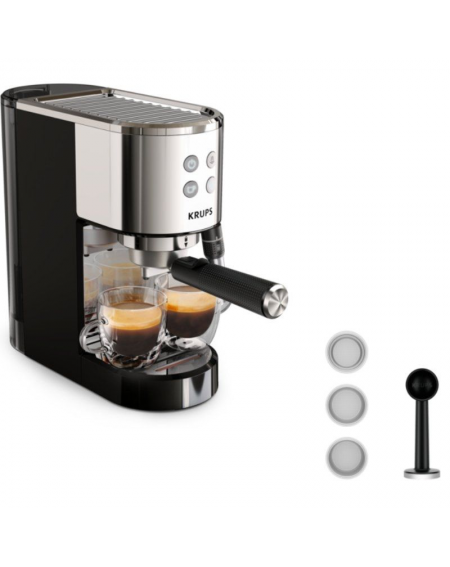 Cafetera Expreso Krups Virtuoso/ 1400W/ 15 Bares/ Plata