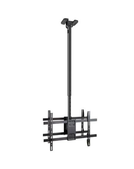 Soporte de Techo Giratorio/ Inclinable/ Nivelable TooQ LPCE2286TSLI-XL-B para 2 TV de 43-86'/ hasta 100kg