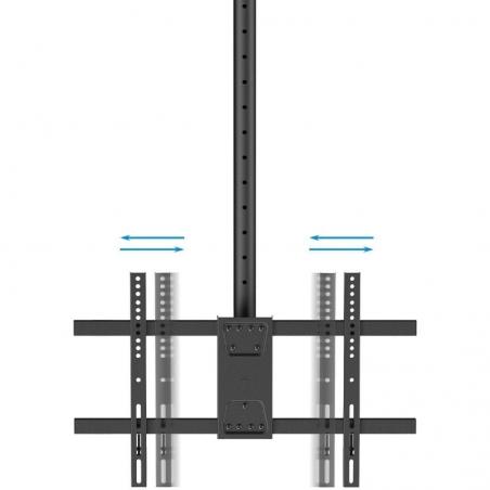 Soporte de Techo Giratorio/ Inclinable/ Nivelable TooQ LPCE2286TSLI-XL-B para 2 TV de 43-86'/ hasta 100kg