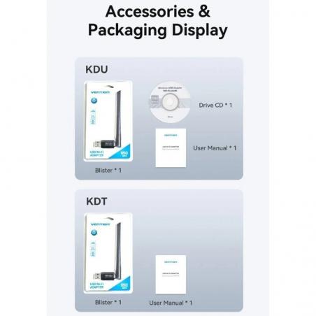 Adaptador USB - WiFi Vention KDTB0/ 650Mbps