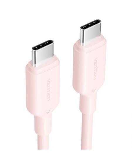 Cable USB 2.0 Tipo-C 3A Vention TRCPF/ USB Tipo-C Macho - USB Tipo-C Macho/ Hasta 60W/ 480Mbps/ 1m/ Rosa