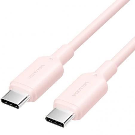 Cable USB 2.0 Tipo-C 3A Vention TRCPH/ USB Tipo-C Macho - USB Tipo-C Macho/ Hasta 60W/ 480Mbps/ 2m/ Rosa