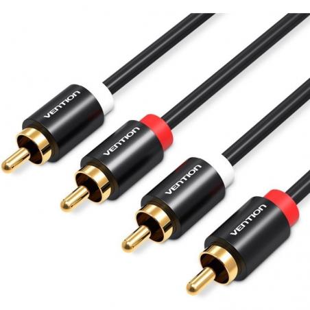 Cable Estéreo Vention VAB-R06-B300/ 2x RCA Macho - 2x RCA Macho/ 3m/ Negro