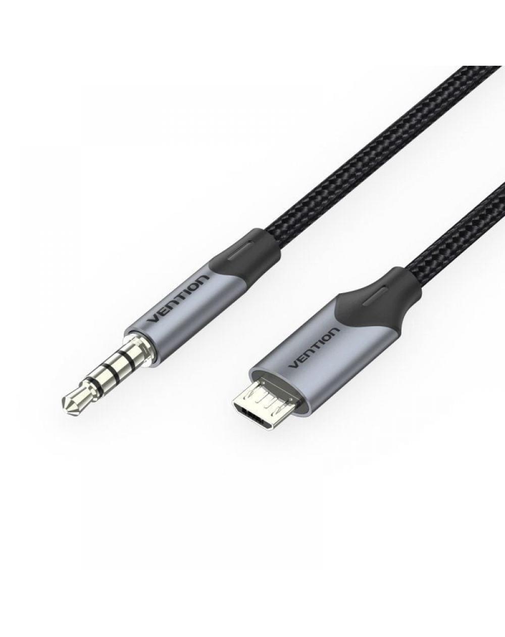 Cable Audio Vention BDGBH/ MicroUSB Macho - Jack 3.5 Macho/ 2m/ Negro