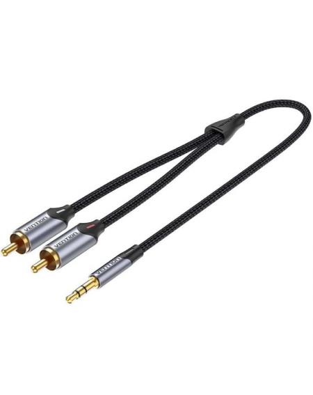 Cable Audio Vention BCNBG/ 2x RCA Macho - Jack 3.5 Macho/ 1.5m/ Gris