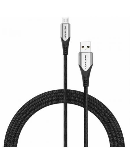 Cable USB 2.0 Vention COAHH/ microUSB Macho - USB Macho/ Hasta 60W/ 480Mbps/ 2m/ Gris