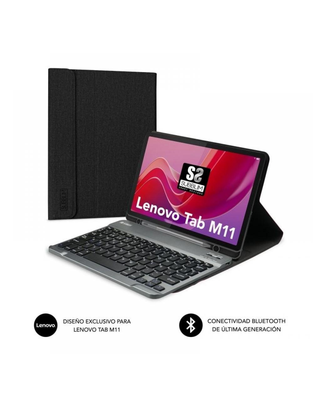 Funda con Teclado Subblim Keytab Pro Bluetooth para Lenovo Tab M11 de 11'/ Negra