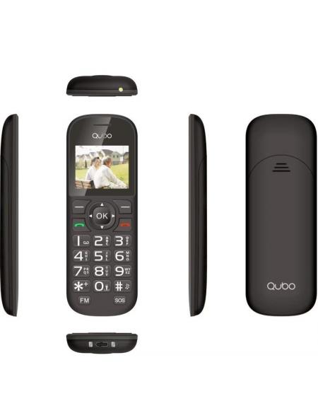 Teléfono Móvil Qubo D-1803 para Personas Mayores/ Negro