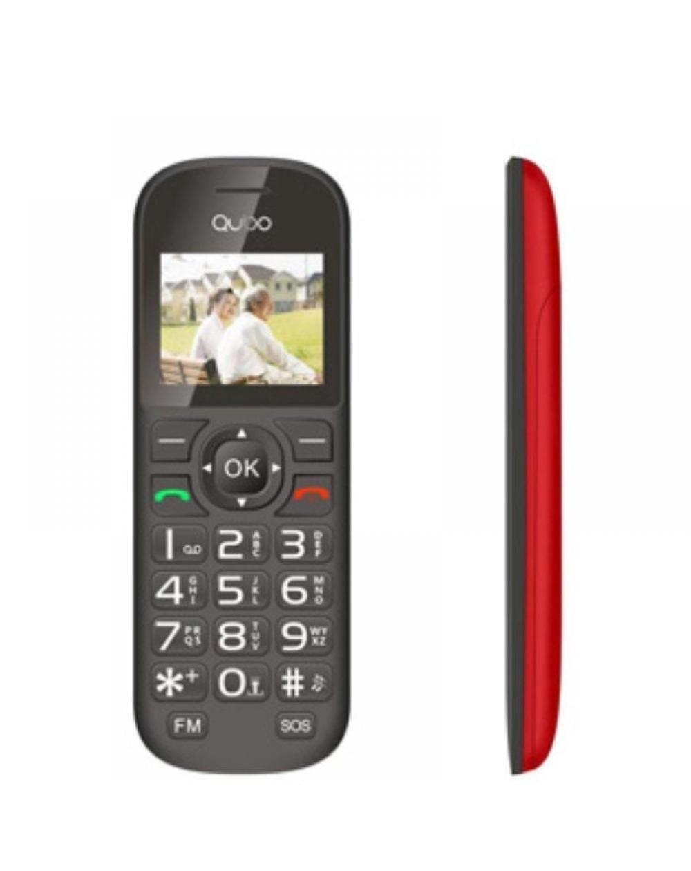 Teléfono Móvil Qubo D-1803 para Personas Mayores/ Rojo