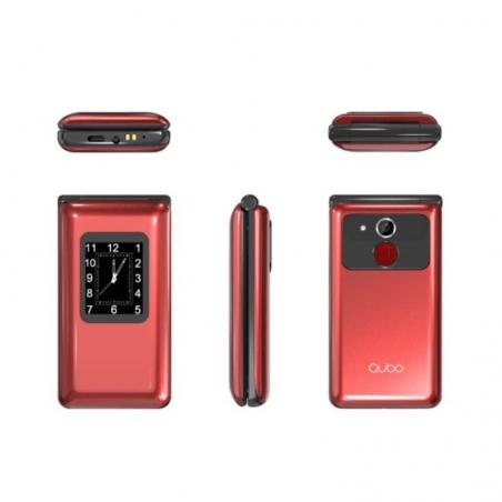 Teléfono Móvil Qubo X-28RD para Personas Mayores/ Rojo