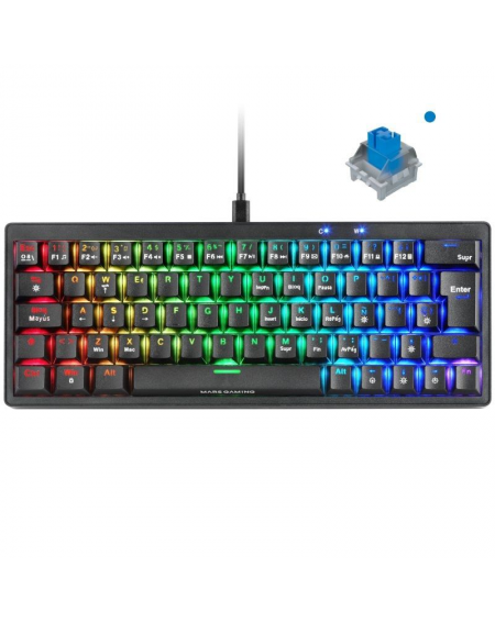 Teclado Gaming Mecánico Mars Gaming MKMINIPRO/ Switch Azul/ Negro