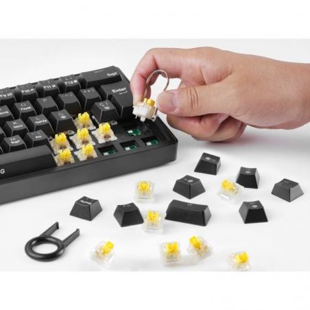 Teclado Gaming Mecánico Mars Gaming MKMINIPRO/ Switch Amarillo/ Negro