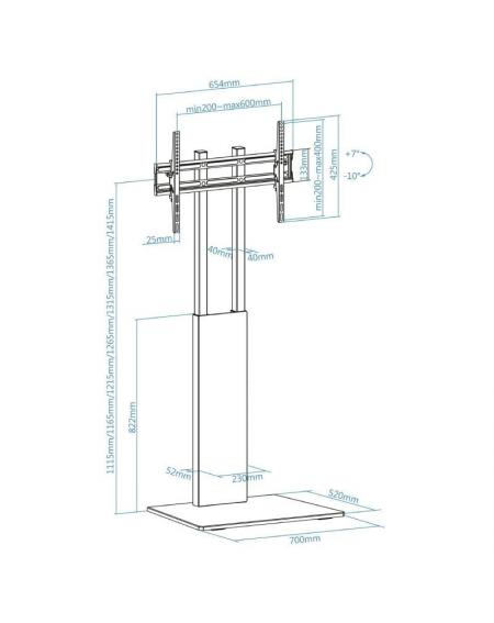 Soporte de Suelo Inclinable TooQ FS2288M-B para TV de 32-85'/ hasta 40kg