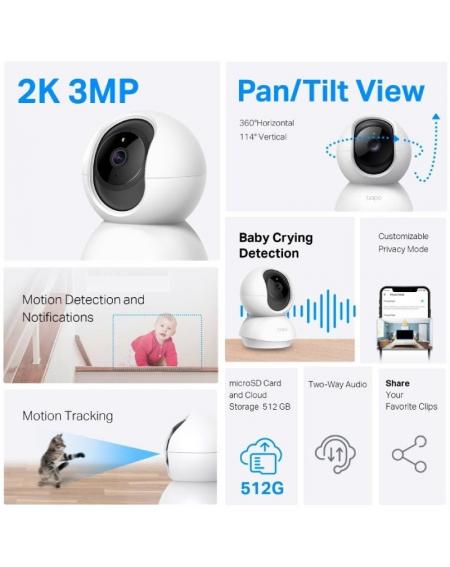 Cámara de Videovigilancia TP-Link Tapo TC71/ Visión Nocturna/ Control desde APP