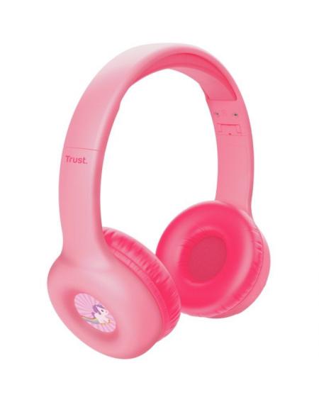 Auriculares Infantiles Inalámbricos Trust Nouna Kids/ con Micrófono/ Rosas