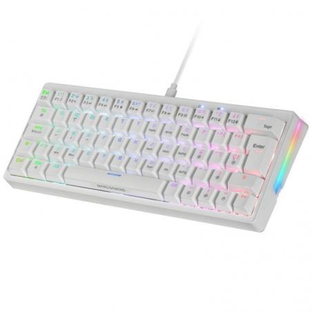 Teclado Gaming Mecánico Mars Gaming MKMINIPRO/ Switch Marrón/ Blanco