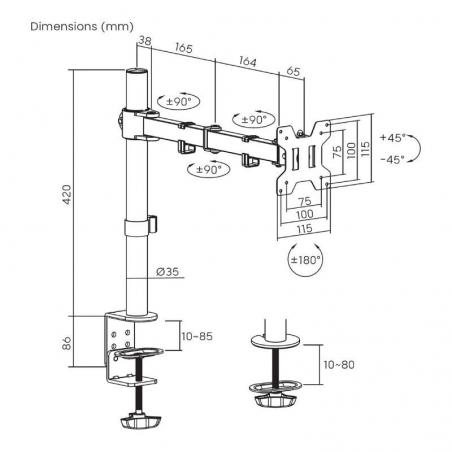 Soporte para Monitor Aisens DT32TSR-277/ hasta 10kg