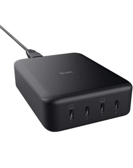 Cargador de Sobremesa Trust Maxo/ 4xUSB Tipo-C/ 240W/ Compatible con Portátiles