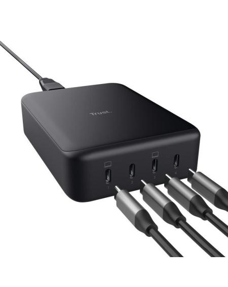 Cargador de Sobremesa Trust Maxo/ 4xUSB Tipo-C/ 240W/ Compatible con Portátiles