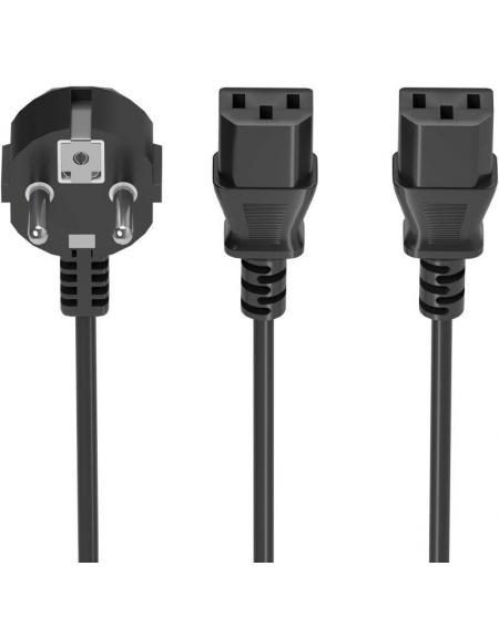 Cable Alimentación CPU Aisens A132-0865/ CEE7 Macho - 2x C13 Hembra/ 3m/ Negro