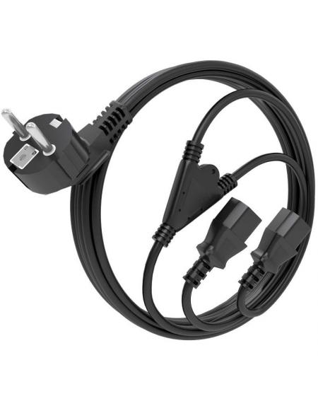 Cable Alimentación CPU Aisens A132-0865/ CEE7 Macho - 2x C13 Hembra/ 3m/ Negro