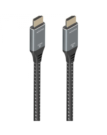 Cable HDMI 2.1 8K Aisens A150-0876/ HDMI Macho - HDMI Macho/ 5m/ Gris y Negro