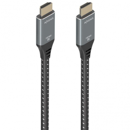 Cable HDMI 2.1 8K Aisens A150-0876/ HDMI Macho - HDMI Macho/ 5m/ Gris y Negro