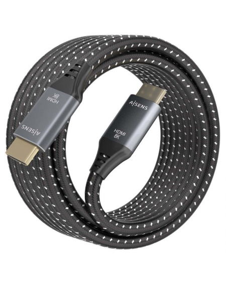 Cable HDMI 2.1 8K Aisens A150-0876/ HDMI Macho - HDMI Macho/ 5m/ Gris y Negro