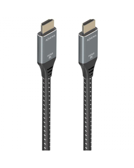 Cable HDMI 2.1 8K Aisens A150-0878/ HDMI Macho - HDMI Macho/ 10m/ Gris y Negro