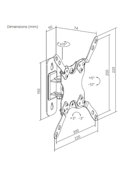 Soporte de Pared Giratorio/ Inclinable/ Nivelable Aisens WT42TSL-273 para Monitores y TV de 13-42'/ hasta 20kg