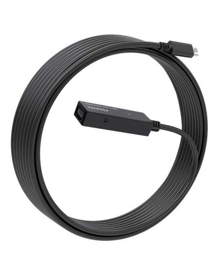 Cable Alargador USB 3.2 con Amplificador Aisens A107-0869/ USB Tipo-C Macho - USB Tipo-C Hembra/ Hasta 100W/ 20Gbps/ 5m/ Negro