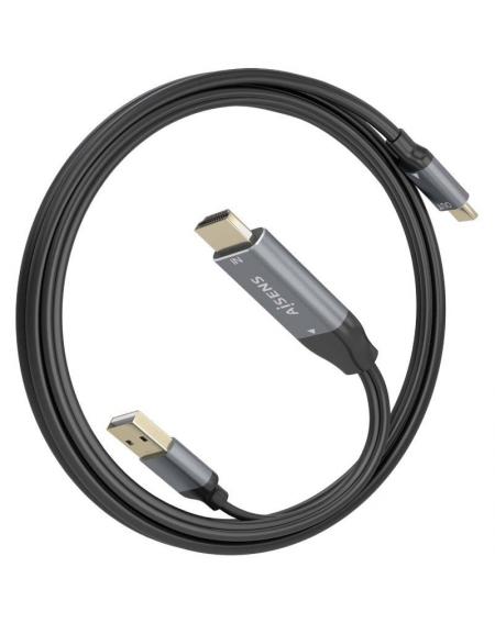 Cable Conversor Aisens A109-0871/ HDMI Macho/ USB Macho - USB Tipo-C Macho/ 1.8m/ Negro