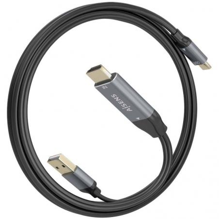 Cable Conversor Aisens A109-0871/ HDMI Macho/ USB Macho - USB Tipo-C Macho/ 1.8m/ Negro