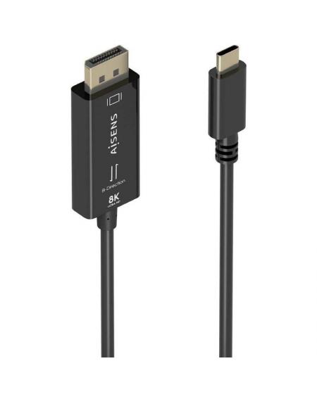 Cable Conversor Aisens A109-0879/ USB Tipo-C Macho - DisplayPort Macho/ 1.8m/ Negro