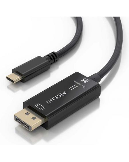 Cable Conversor Aisens A109-0879/ USB Tipo-C Macho - DisplayPort Macho/ 1.8m/ Negro