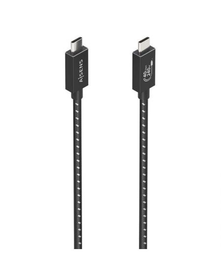 Cable USB 4.0 Tipo-C Aisens A107-0867/ USB Tipo-C Macho - USB Tipo-C Macho/ Hasta 240W/ 1m/ Gris