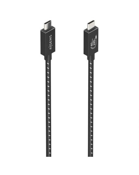 Cable USB 4.0 Tipo-C Aisens A156-0868/ USB Tipo-C Macho - USB Tipo-C Macho/ Hasta 240W/ 40Gbps/ 1.5m/ Gris