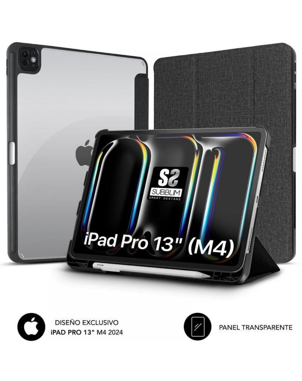 Funda Subblim Clear Shock Case para iPad Pro 12.9' 2024 M4/ Negra