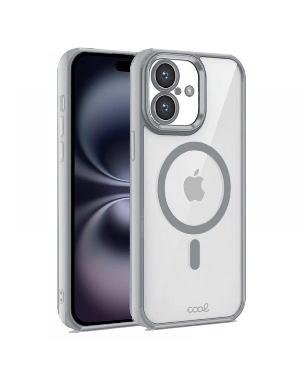 Carcasa COOL para iPhone 16 Magnética Borde Plata