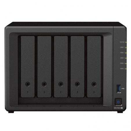 NAS Synology Diskstation DS1522+/ 5 Bahía 3.5'- 2.5'/ 8GB DDR4/ Formato Torre