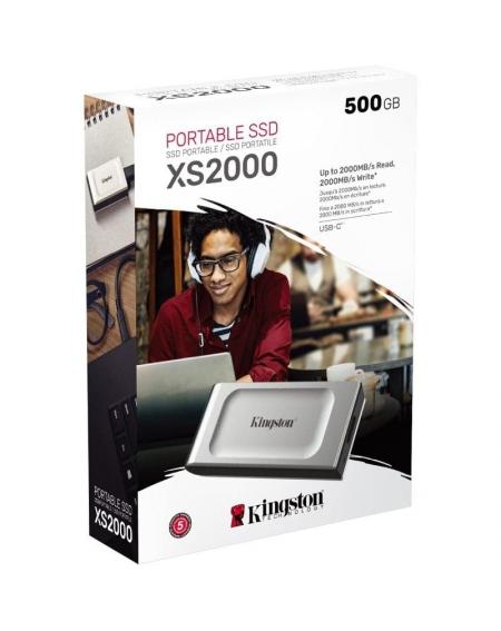 Disco Externo SSD Kingston SXS2000 500GB/ USB 3.2/ Plata