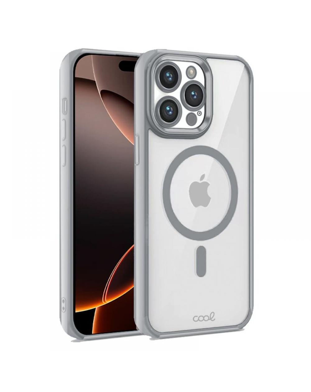 Carcasa COOL para iPhone 16 Pro Max Magnética Borde Plata