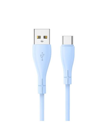 Cable USB COOL Silicona Universal Tipo C (1 metro) Celeste