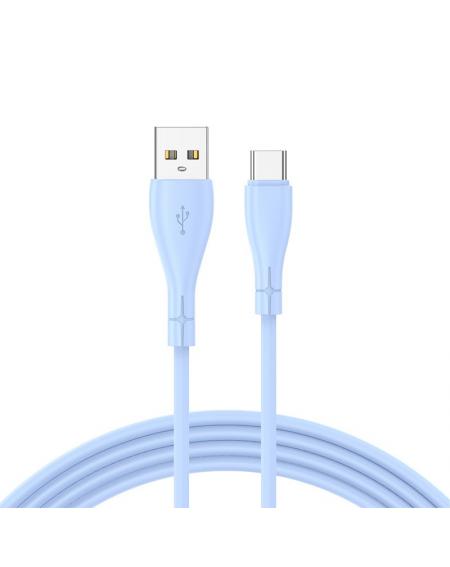 Cable USB COOL Silicona Universal Tipo C (1 metro) Celeste