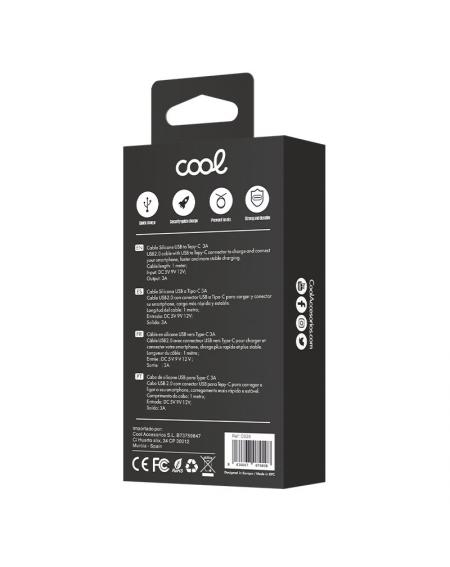 Cable USB COOL Silicona Universal Tipo C (1 metro) Celeste