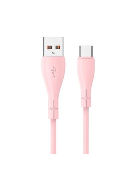 Cable USB COOL Silicona Universal Tipo C (1 metro) Rosa