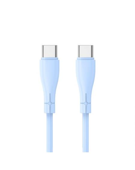 Cable USB COOL Silicona Universal Tipo C a Tipo C (1 metro) Celeste